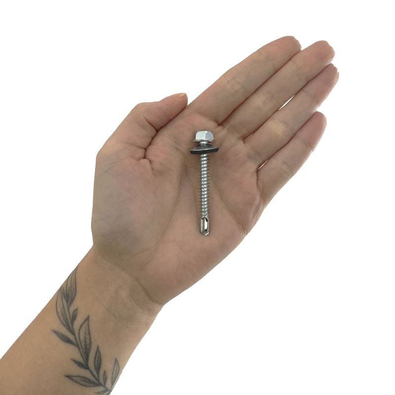 Kit Parafuso Autobrocante Cabeça Sextavada Com Arruela 6,3mm x 2'' - 16,0013 (Com 100 Unidades) - Nord