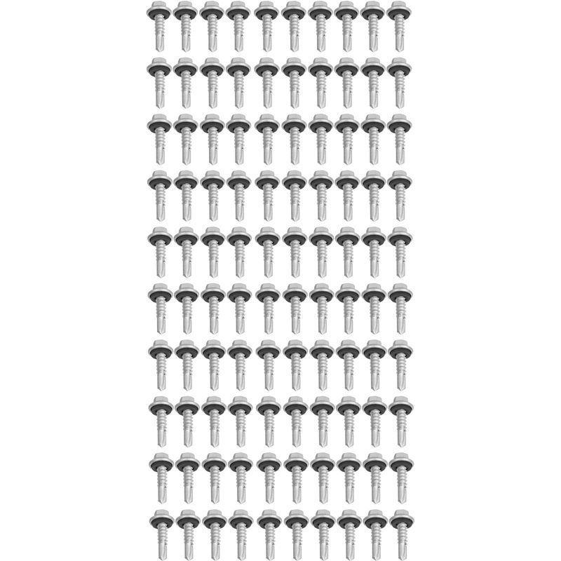 Kit Parafuso Autobrocante Cabeça Sextavada Com Arruela 6,3mm x 2'' - 16,0013 (Com 100 Unidades) - Nord
