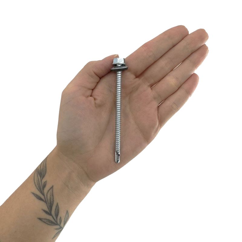 Kit Parafuso Autobrocante Cabeça Sextavada Com Arruela 6,3mm x 3.1/2'' - 16,0016 (Com 100 Unidades) - Nord