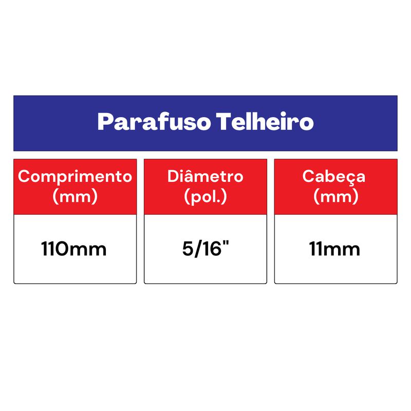 Kit Parafuso Telheiro 5/16'' Com Arruela Metálica e PVC 42,0001 (Com 50 Unidades) - Nord