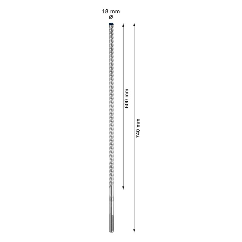 Broca para concreto Bosch EXPERT SDS Max-8X Diâmetro18 x 600 x 740 mm