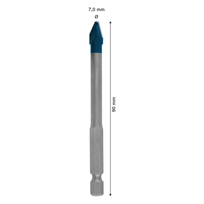 Broca para porcelanato Bosch EXPERT HEX-9 Hard Ceramic 7x90mm