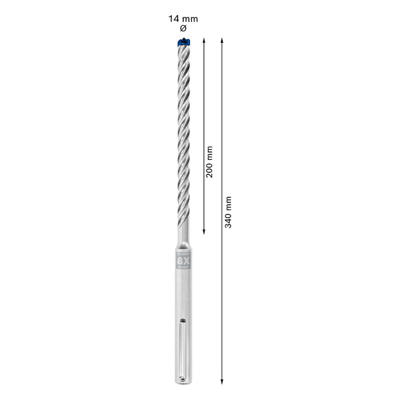 Broca para concreto Bosch EXPERT SDS Max-8X Diâmetro14 x 200 x 340 mm