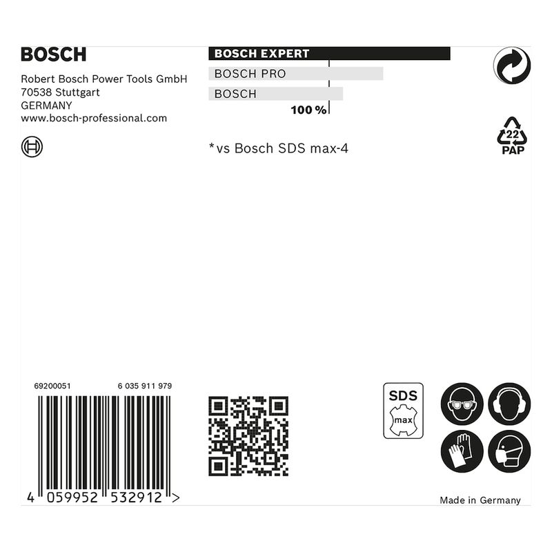 Broca para concreto Bosch EXPERT SDS Max-8X Diâmetro16 x 800 x 940 mm