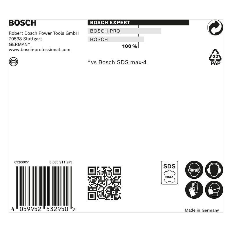 Broca para concreto Bosch EXPERT SDS Max-8X Diâmetro18 x 200 x 340 mm
