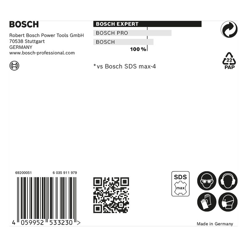 Broca para concreto Bosch EXPERT SDS Max-8X Diâmetro28 x 600 x 720 mm
