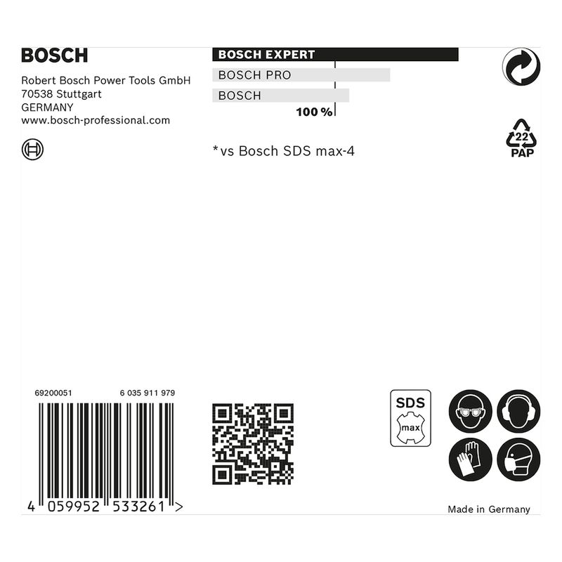 Broca para concreto Bosch EXPERT SDS Max-8X Diâmetro30 x 200 x 320 mm