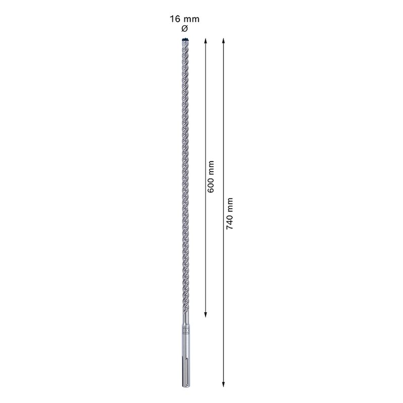 Broca para concreto Bosch EXPERT SDS Max-8X Diâmetro16 x 600 x 740 mm