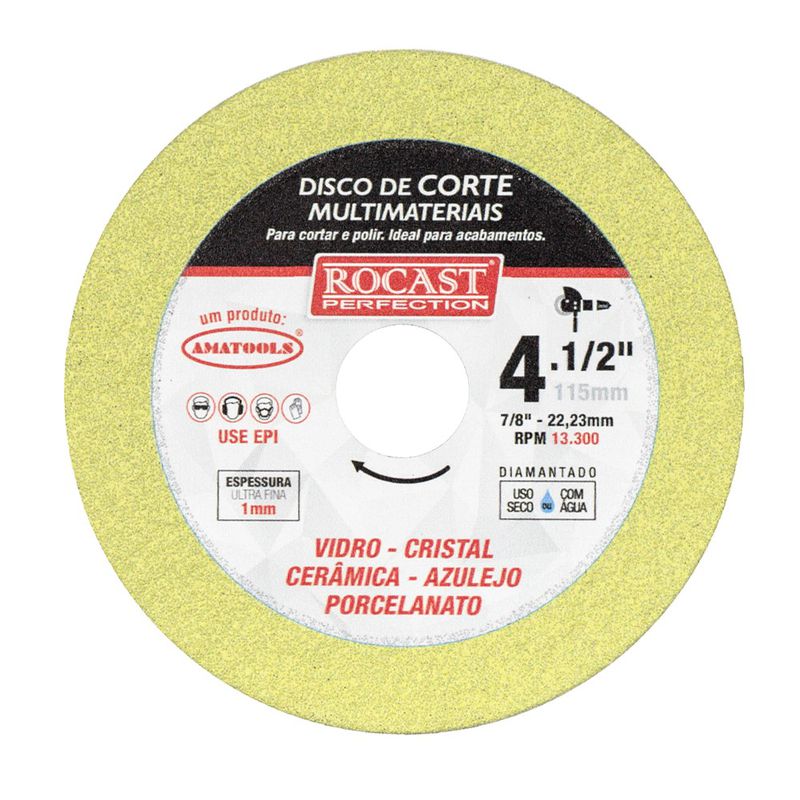 Disco de Corte Diamantado Multimateriais 4.1/2'' (412,0003) - Rocast