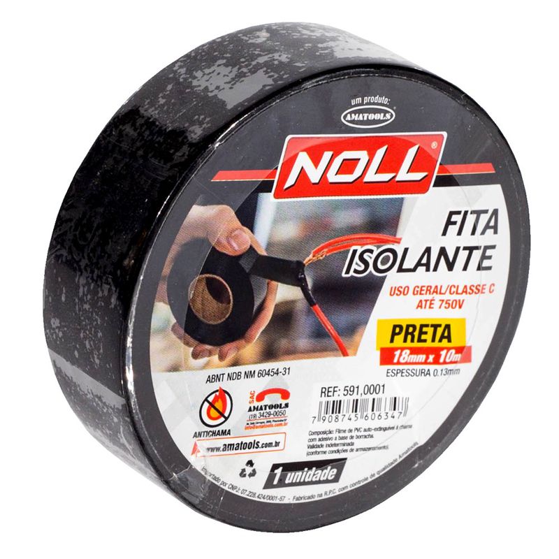 Fita Isolante Preta 18mm x 10Mts (591,0001) - Noll
