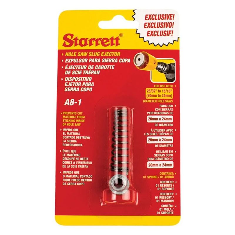 Dispositivo Ejetor Para Serra Copo de 20 á 24mm - 25/32'' á 15/16'' (KA8-1) - Starrett
