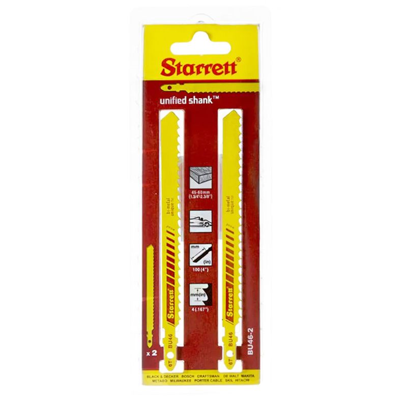 Lâmina de Serra Tico-Tico 100mm - 6 Dentes Com 2 Unidades (BU46-2) - Starrett