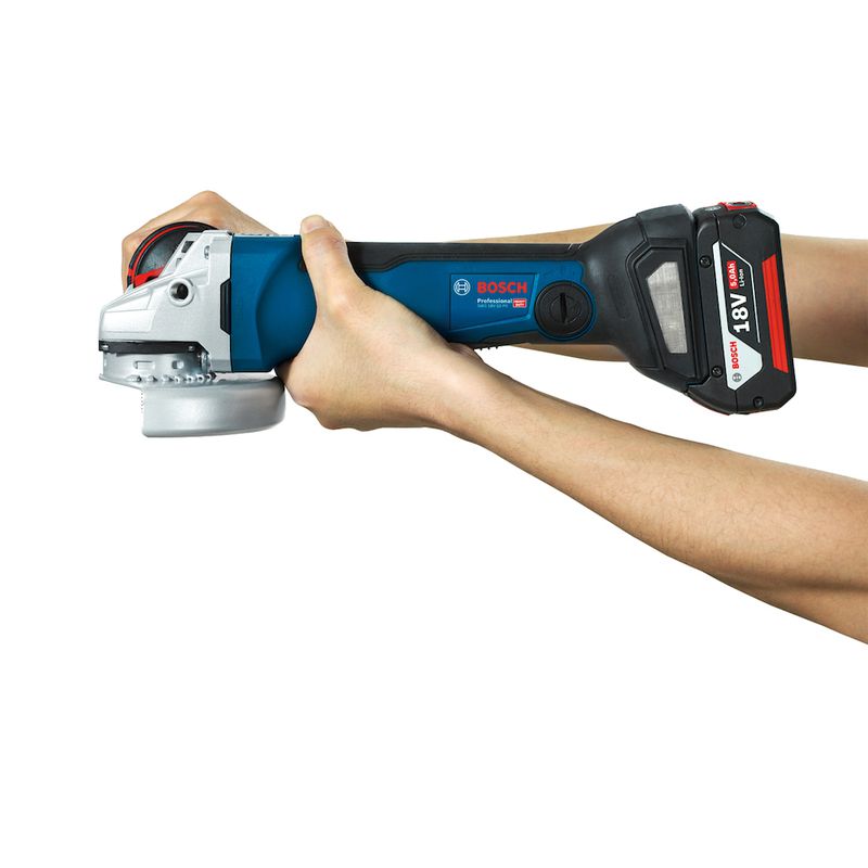 Esmerilhadeira angular Bosch GWS 18V-10 PC, 18V SB, em maleta