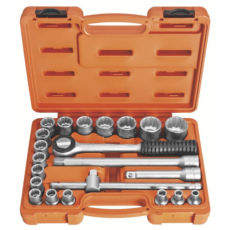 Maleta com Soquetes Estriados e Acessórios 1/2'' 22 Peças (44833/522) - Tramontina PRO