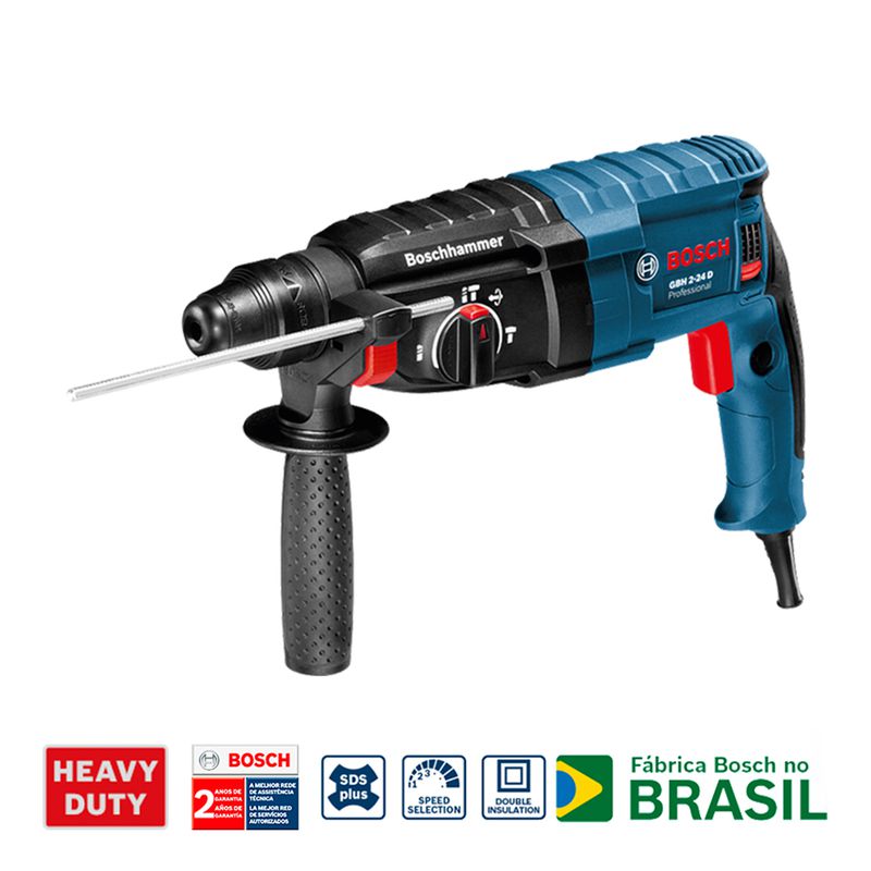 Martelete Perfurador Bosch GBH 2-24 D 820W em maleta