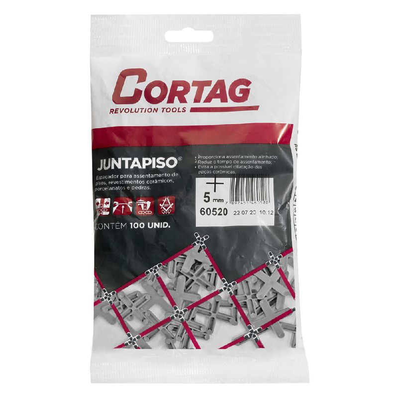Espaçador Juntapiso 5mm Com 100 Unidades (60520) - Cortag