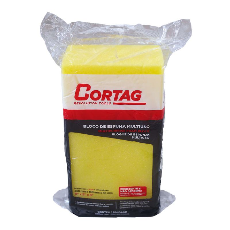 Bloco de Espuma em Poliuretano 230 x 130 x 80mm (60950) - Cortag