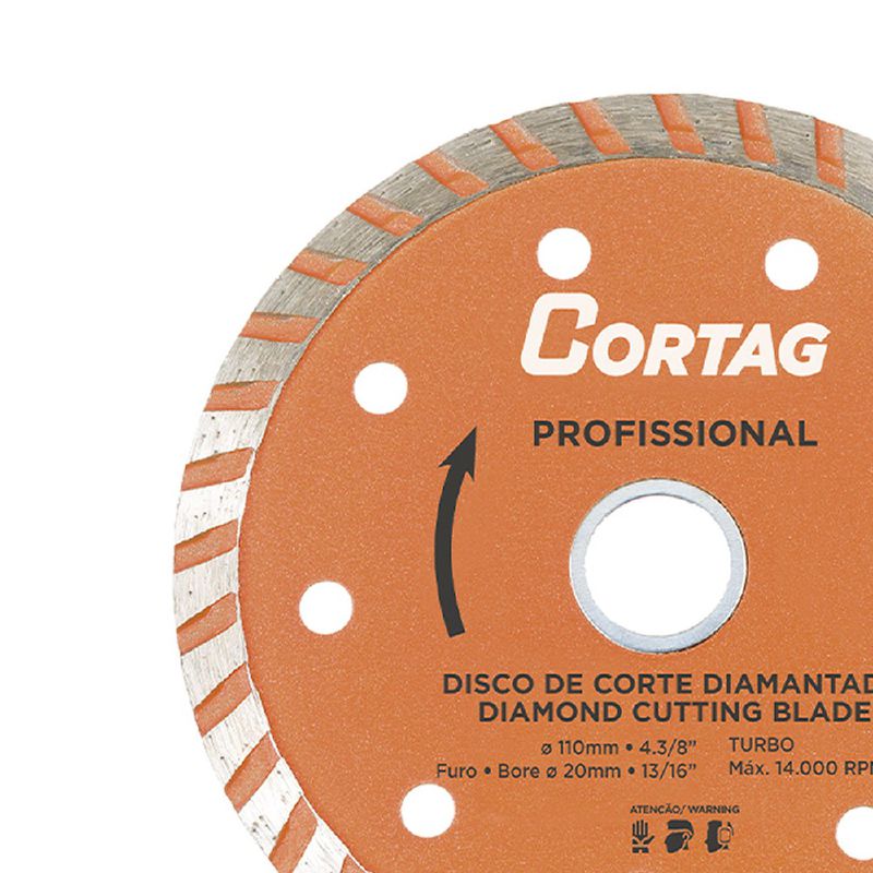 Disco de Corte Turbo Profissional 110mm (60764) - Cortag