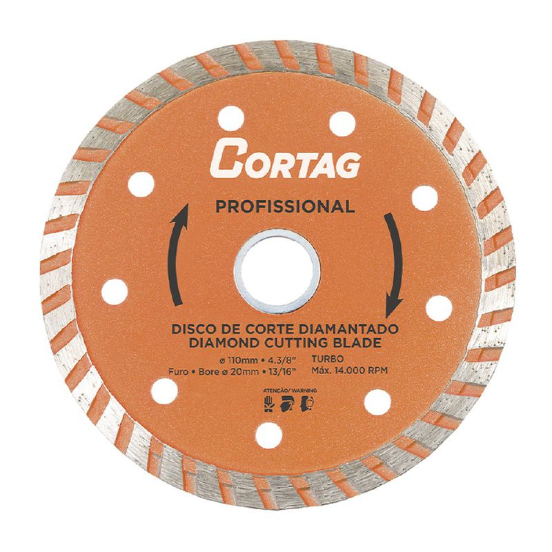 Disco de Corte Turbo Profissional 110mm (60764) - Cortag