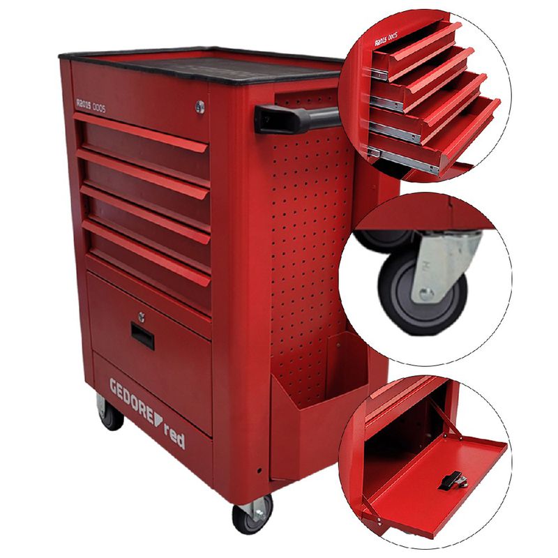 Carrinho P/ Ferramenta C/ 4 Gavetas Vermelho (S20150005) - Gedore RED