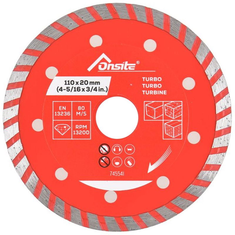 Disco Diamantado Turbo 110mm x 5/16'' x 22.23mm / 20mm (745541) - Onsite