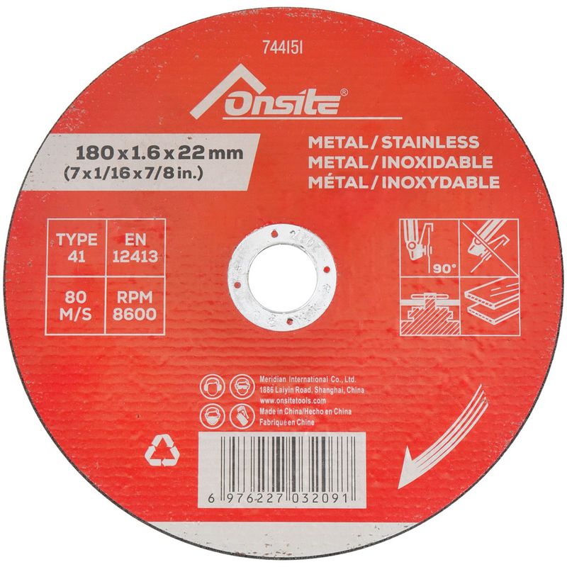 Disco de Corte Deep Cut Para Metal e Inox 7'' x 1.6mm (744151) - Onsite