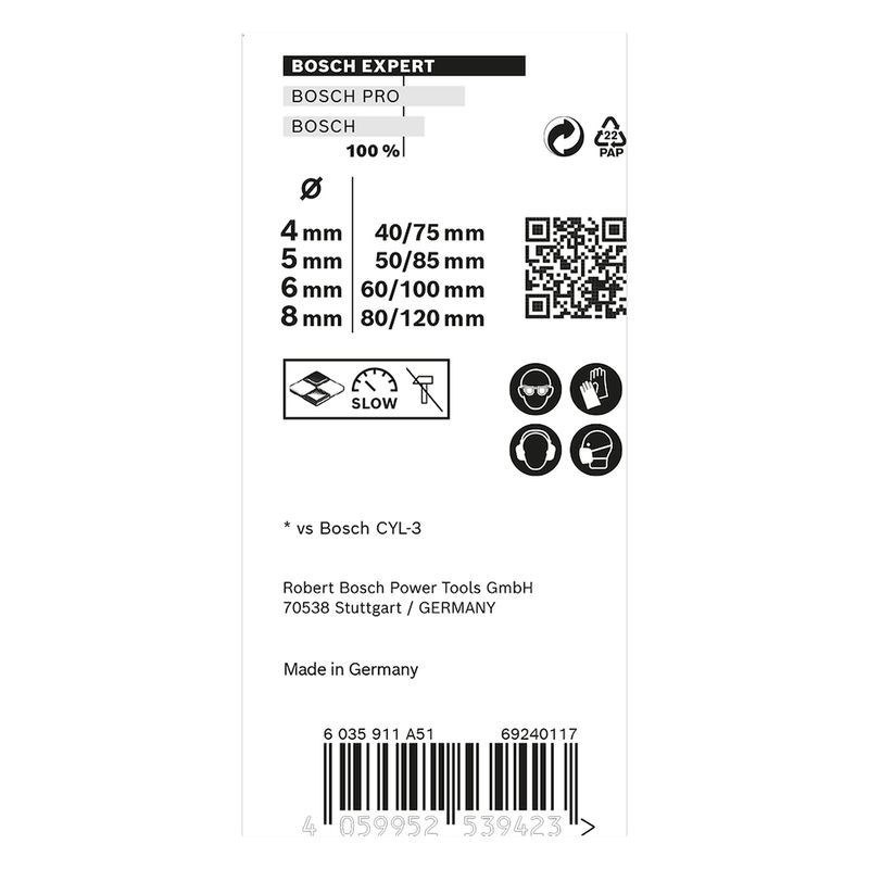 Jogo de Brocas EXPERT CYL-9 MultiConstruction 4 a 8mm (2608900649) - Bosch
