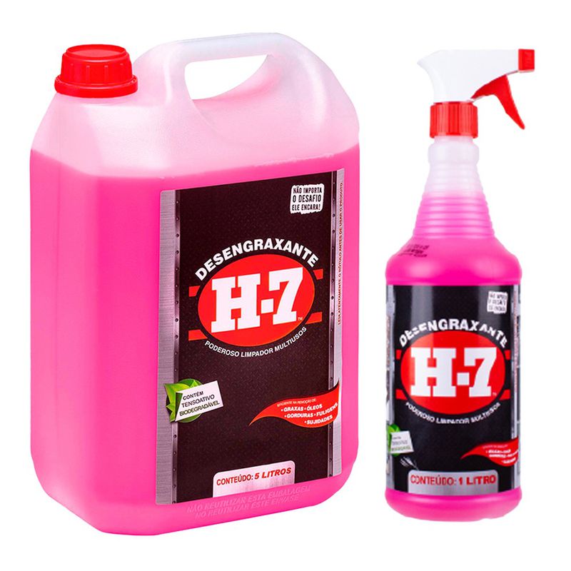Kit Desengraxante Removedor Multiuso 5L Com Desengraxante Spray 1L - H7