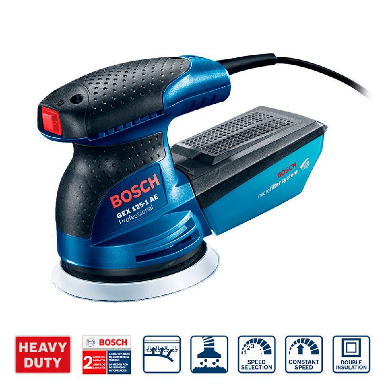 Lixadeira Roto Orbital Bosch GEX 125-1 AE 250W com 1 Coletor de pó