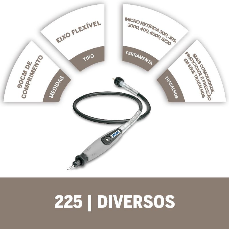 Eixo Flexível Para Detalhes Modelo 225 - Dremel 