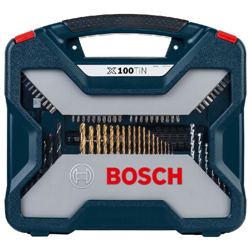 Kit de Pontas e Brocas em Titânio Bosch X-Line 100 Peças