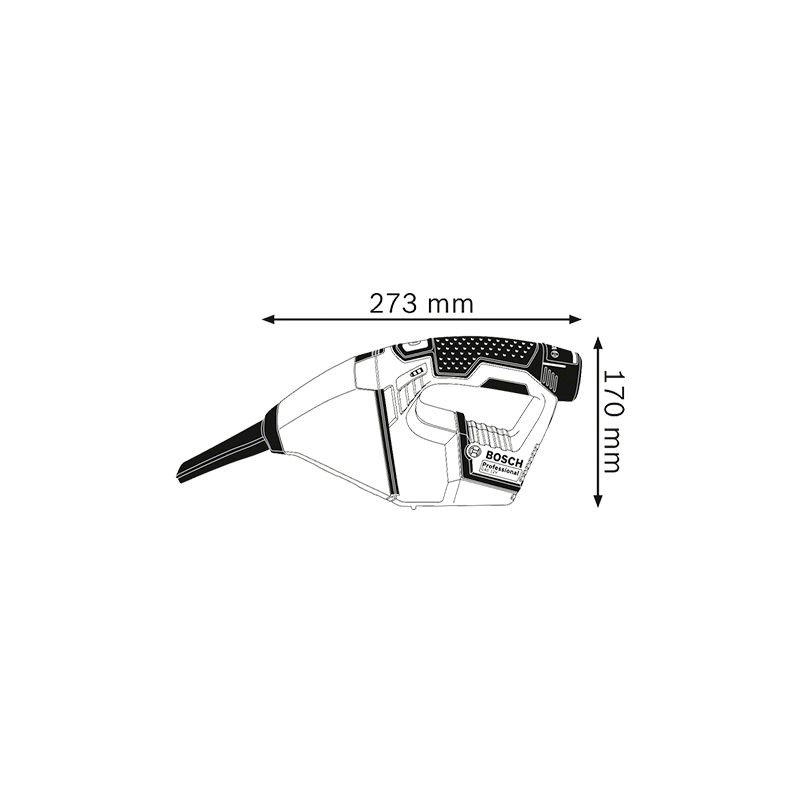 Aspirador de Pó a Bateria Bosch GAS 12V-LI, 12V, sem Bateria e sem Carregador
