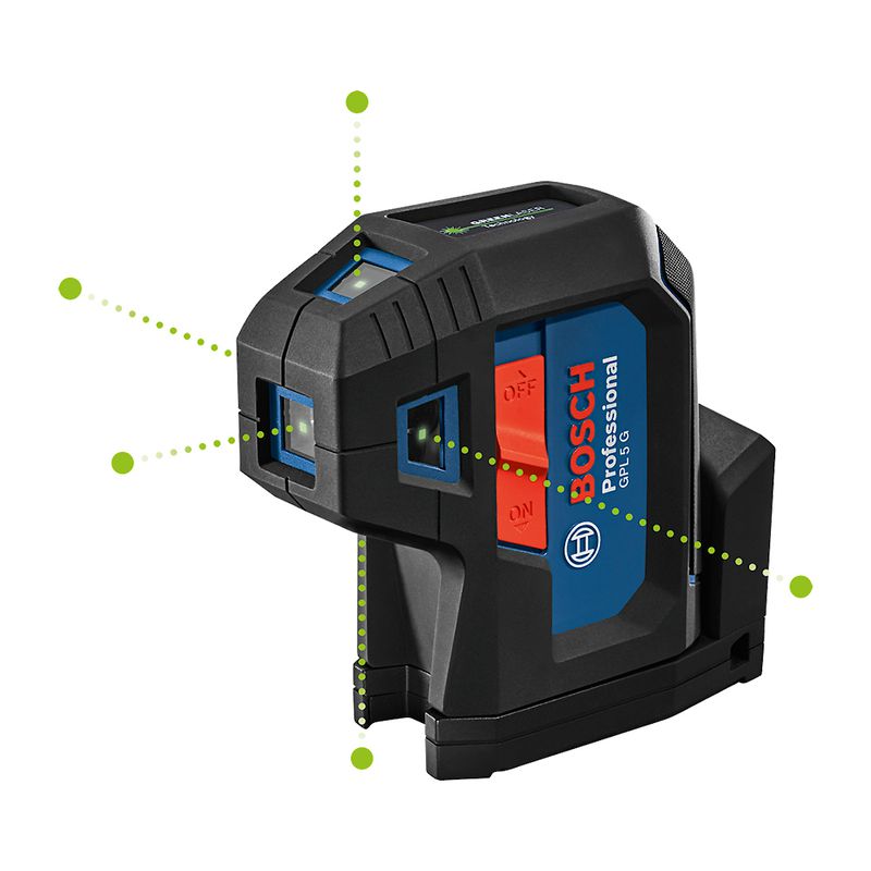 Nível a laser verde Bosch GPL 5 G de 5 pontos
