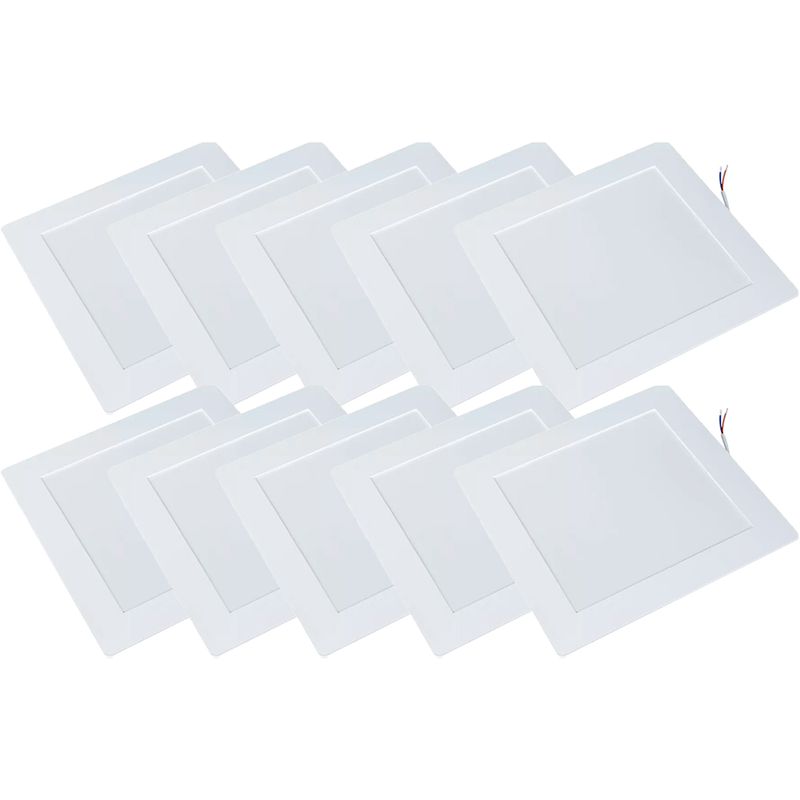 Kit Plafon LED Quadrado de Embutir 24W - 4000K Com 10 Unidades (520,0048) - Noll LED