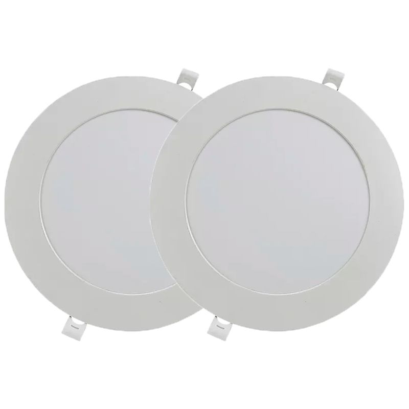Kit Plafon LED Redondo de Embutir 18W - 3000K Com 2 Unidades (520,0041) - Noll LED