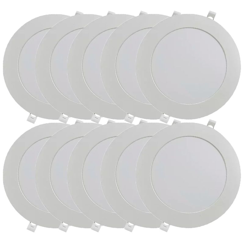 Kit Plafon LED Redondo de Embutir 18W - 6500K Com 10 Unidades (520,0008) - Noll LED