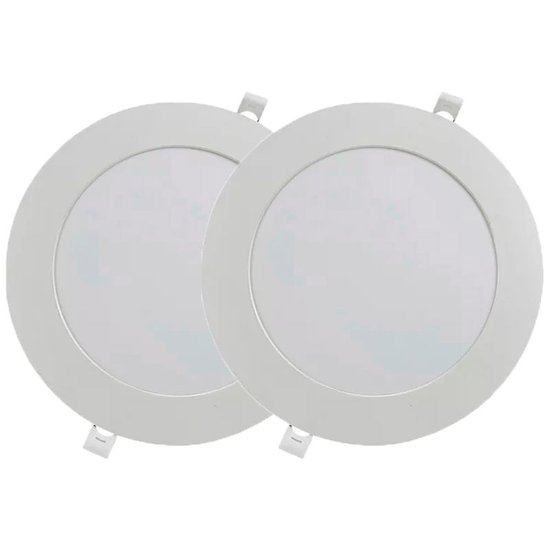 Kit Plafon LED Redondo de Embutir 24W - 3000K Com 2 Unidades (520,0043) - Noll LED