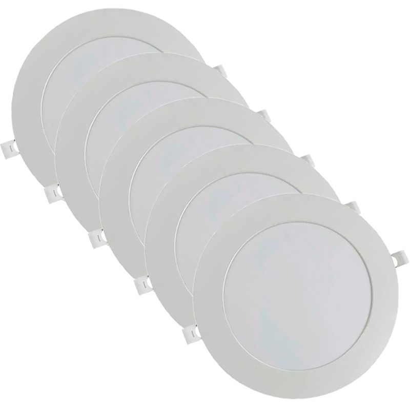 Kit Plafon LED Redondo de Embutir 24W - 3000K Com 5 Unidades (520,0043) - Noll LED