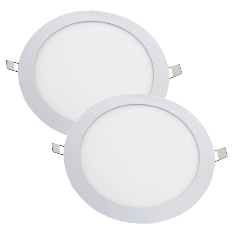 Kit Plafon LED Redondo de Embutir 24W - 4000K Com 2 Unidades (520,0044) - Noll LED