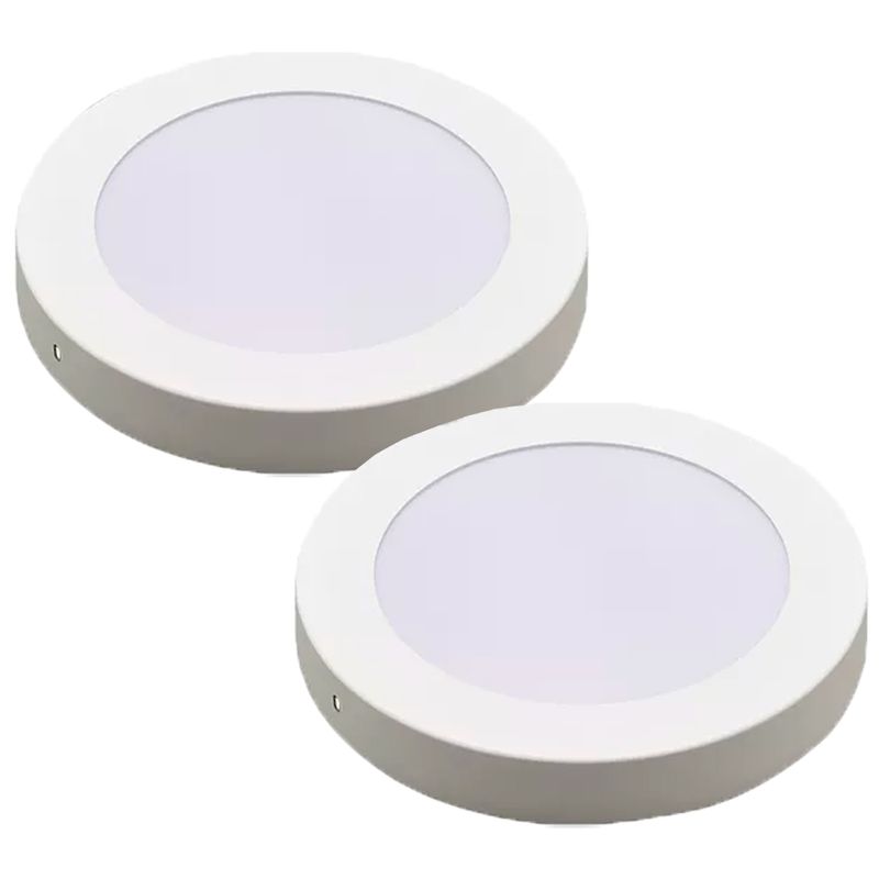 Kit Plafon LED Redondo de Sobrepor 18W - 6500K Com 2 Unidades (520,0012) - Noll LED