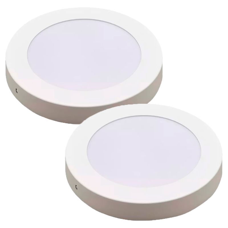 Kit Plafon LED Redondo de Sobrepor 24W - 4000K Com 2 Unidades (520,0052) - Noll LED