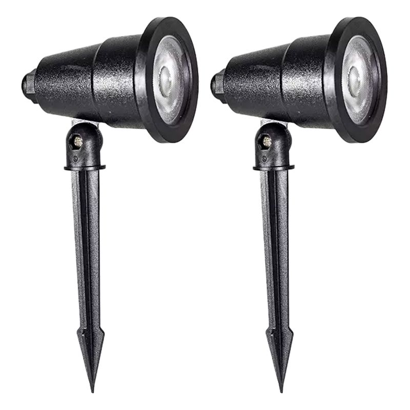 Kit Luminária Tipo Espeto Para Jardim Verde 5W - 6500K Com 2 Unidades (518,0007) - Noll LED