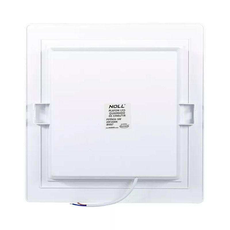 Kit Plafon LED Quadrado de Embutir 18W - 6500K Com 5 Unidades (520,0010) - Noll LED