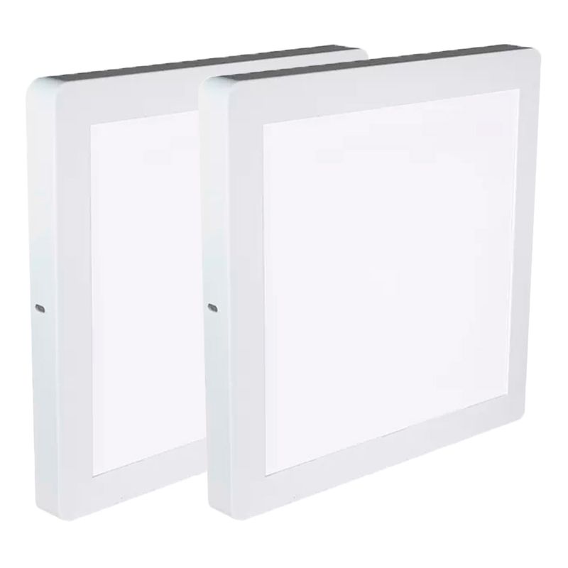 Kit Plafon LED Quadrado de Sobrepor 18W - 6500K Com 2 Unidades (520,0014) - Noll LED
