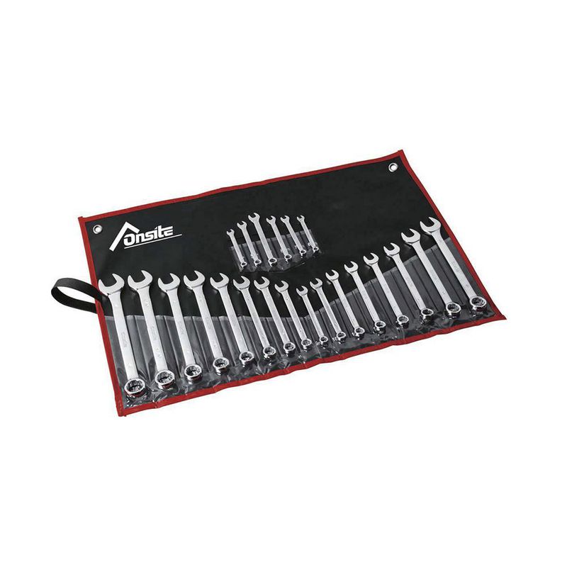 Carrinho Para Ferramentas Preto Com 3 Gavetas + Jogo de Chave Combinada 22 Peças - Fercar