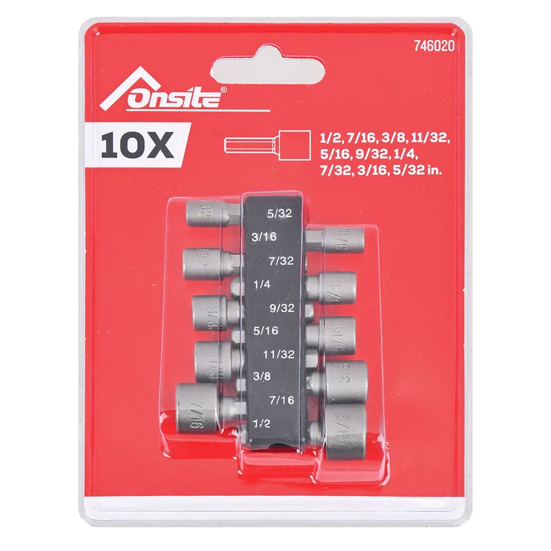 Jogo de Soquetes Canhão 1/2'' Com 10 Peças (746020) - Onsite