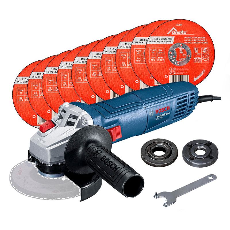Esmerilhadeira GWS-700 710W Com 10 Discos de Corte Deep Cut - Bosch,