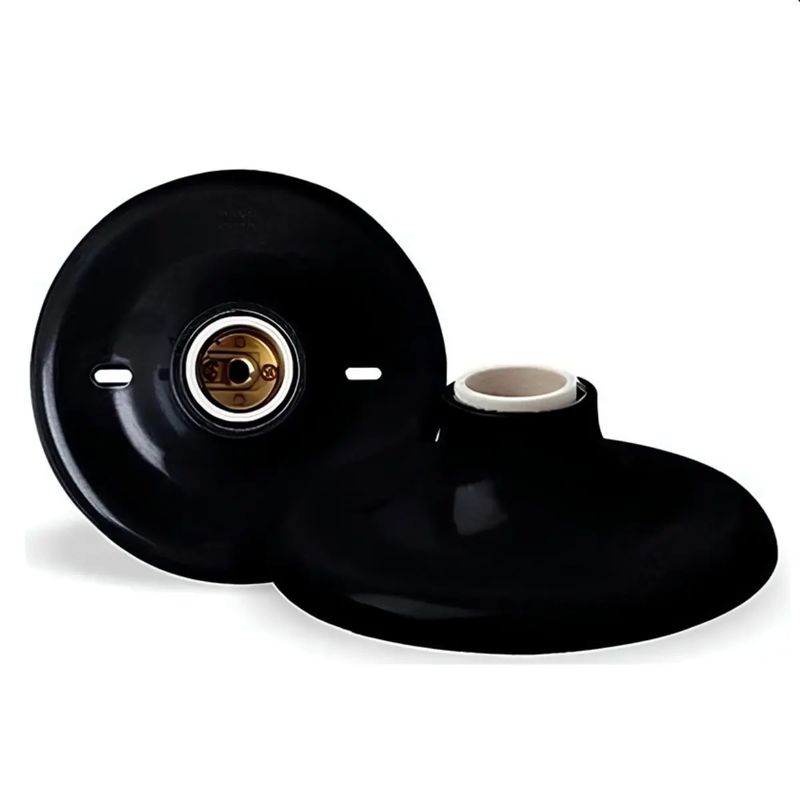 Plafon de Porcelana Com Receptáculo Importado Preto 100W - 250V (180831) - Ilumi