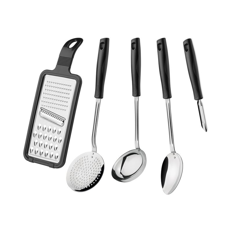 Jogo de Utensílios Easy em Inox 5 Peças Preto (25299/013) - Tramontina 