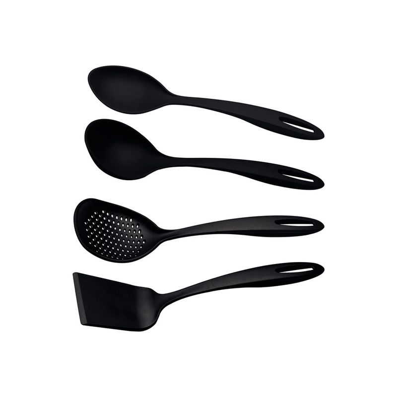 Jogo de Utensílios Ability em Nylon Preto Com 4 Peças (25199/001) - Tramontina